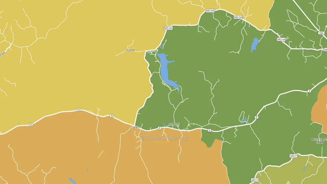 Shirley, MO Map of Assault Rates