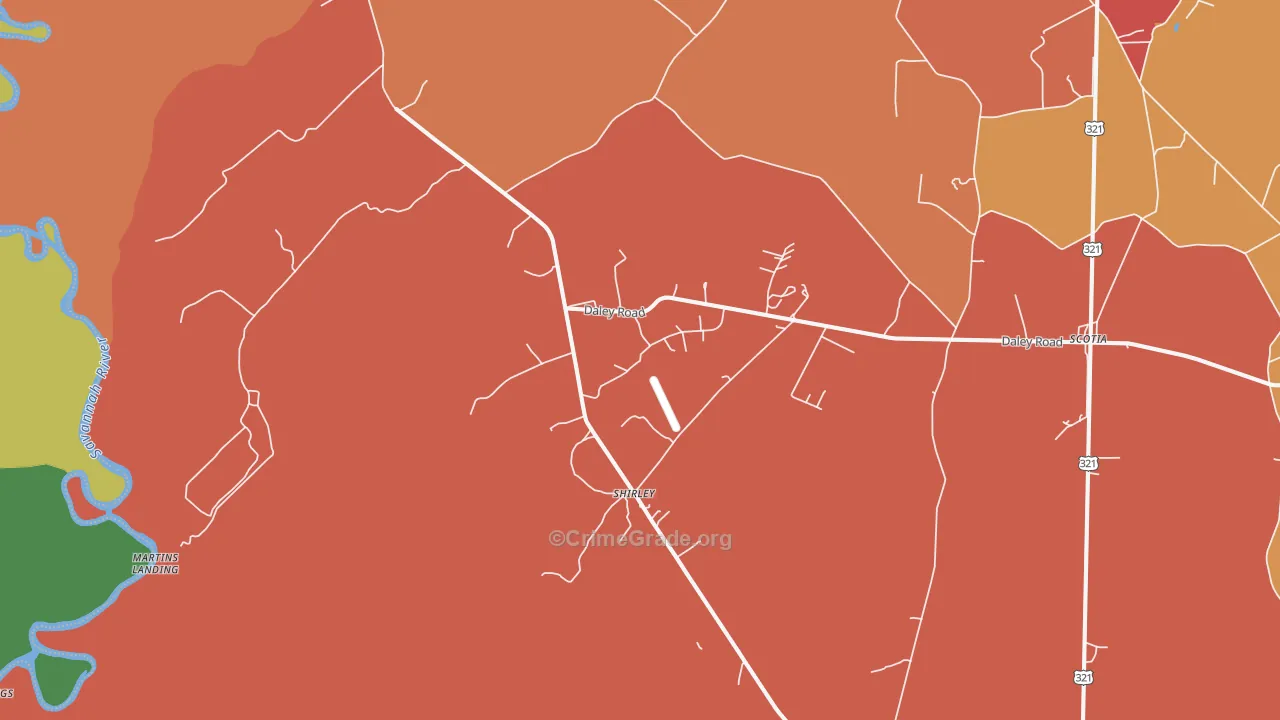 Shirley, SC Map of Assault Rates