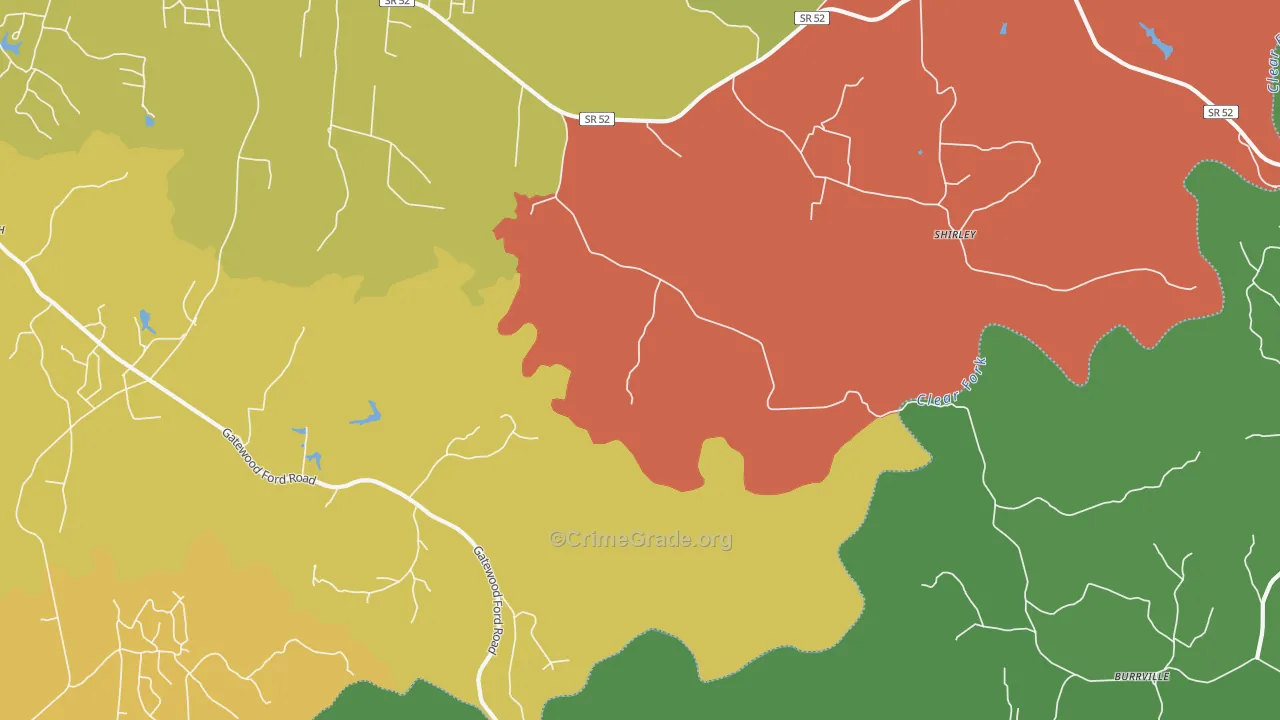Shirley, TN Map of Assault Rates