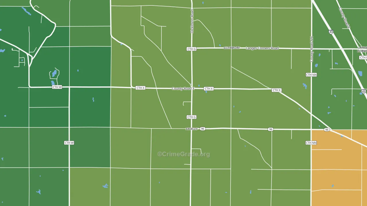 Shirley, WI Map of Assault Rates