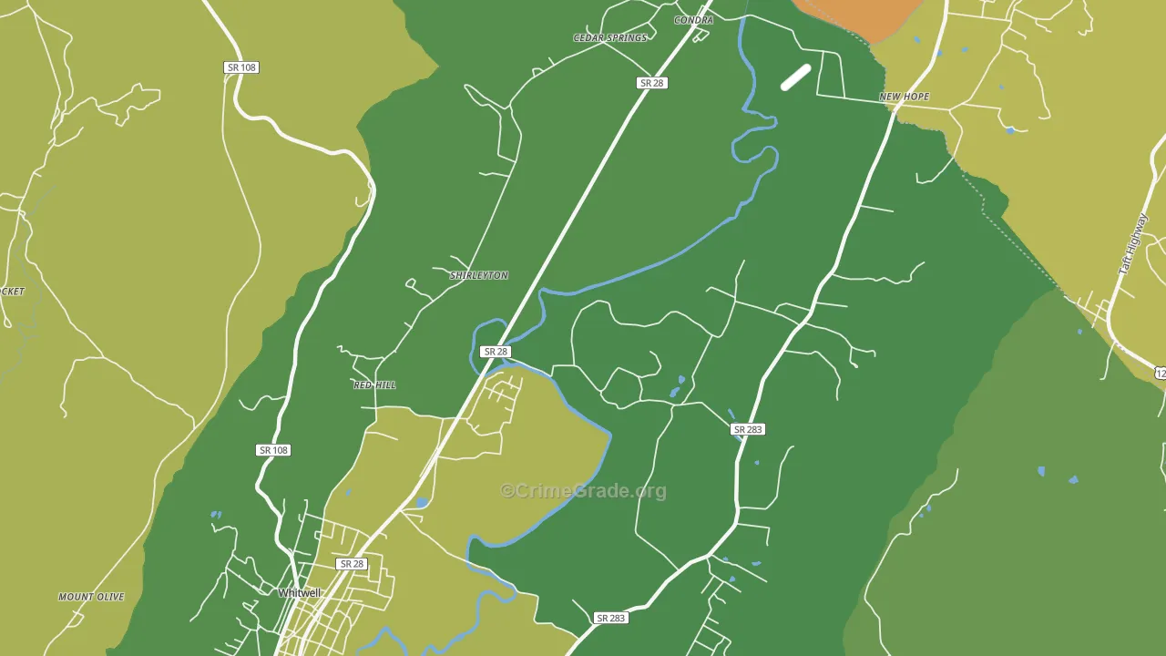 Shirleyton, TN Map of Assault Rates