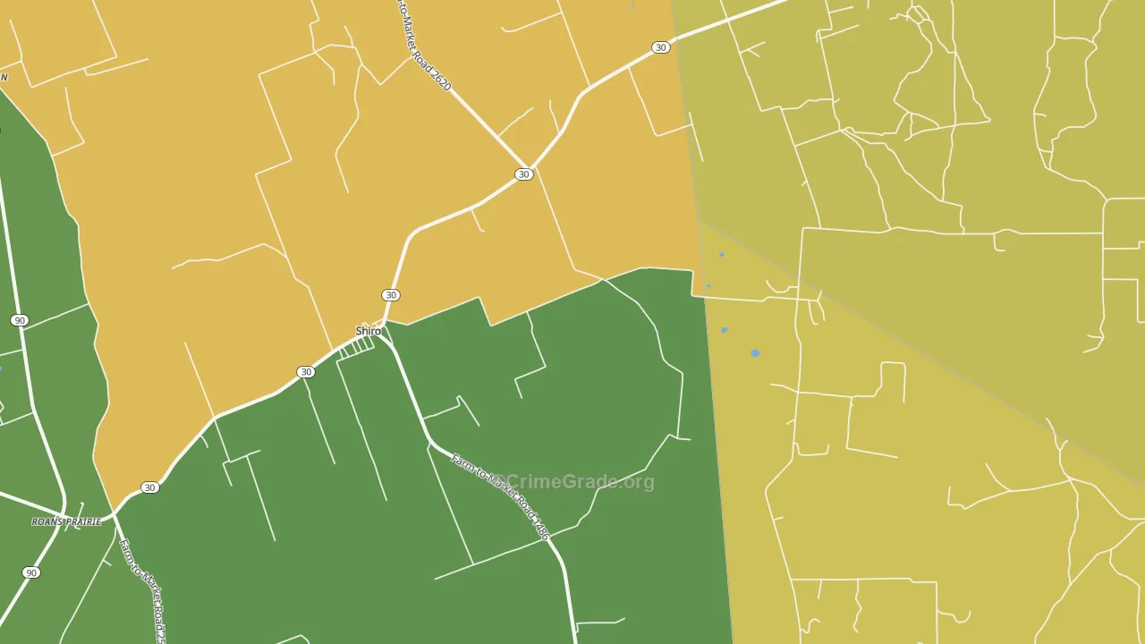 Shiro, TX Map of Assault Rates