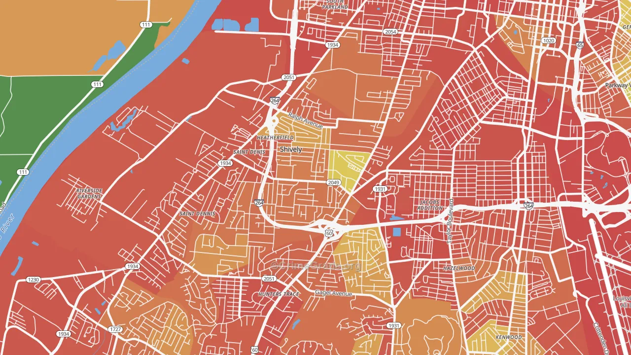 Shively, KY Map of Assault Rates
