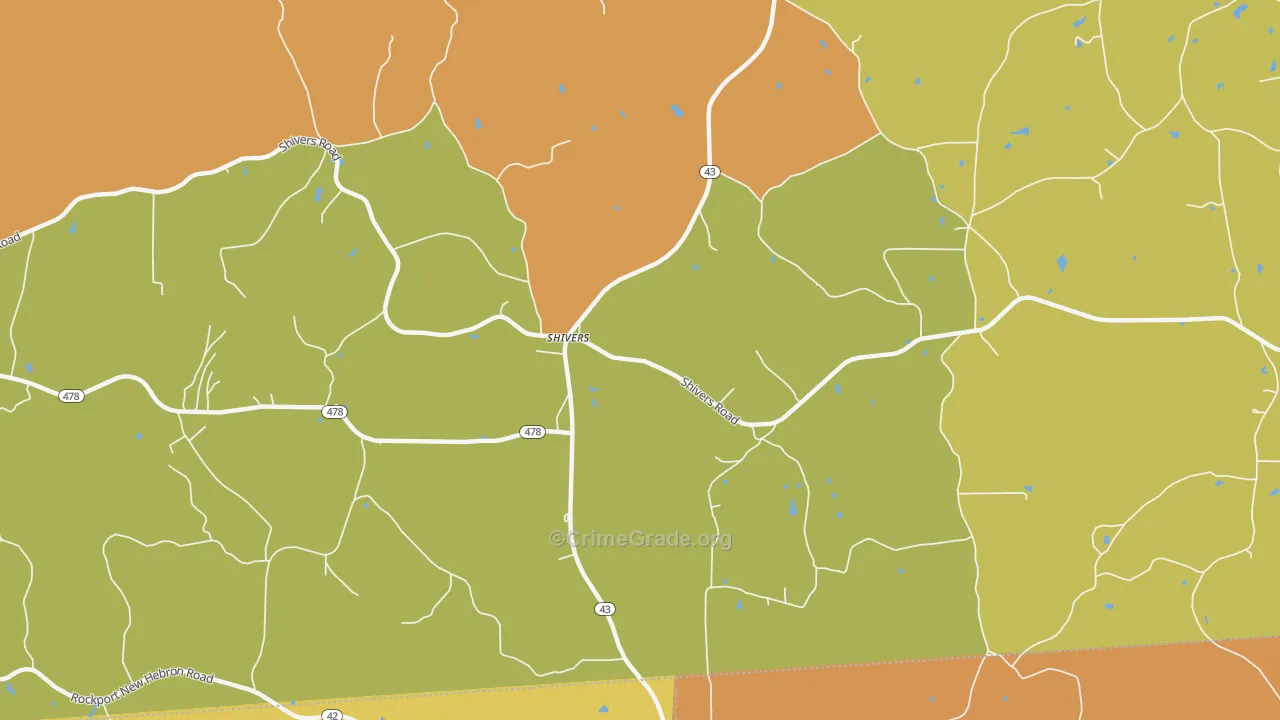 Shivers, MS Map of Assault Rates