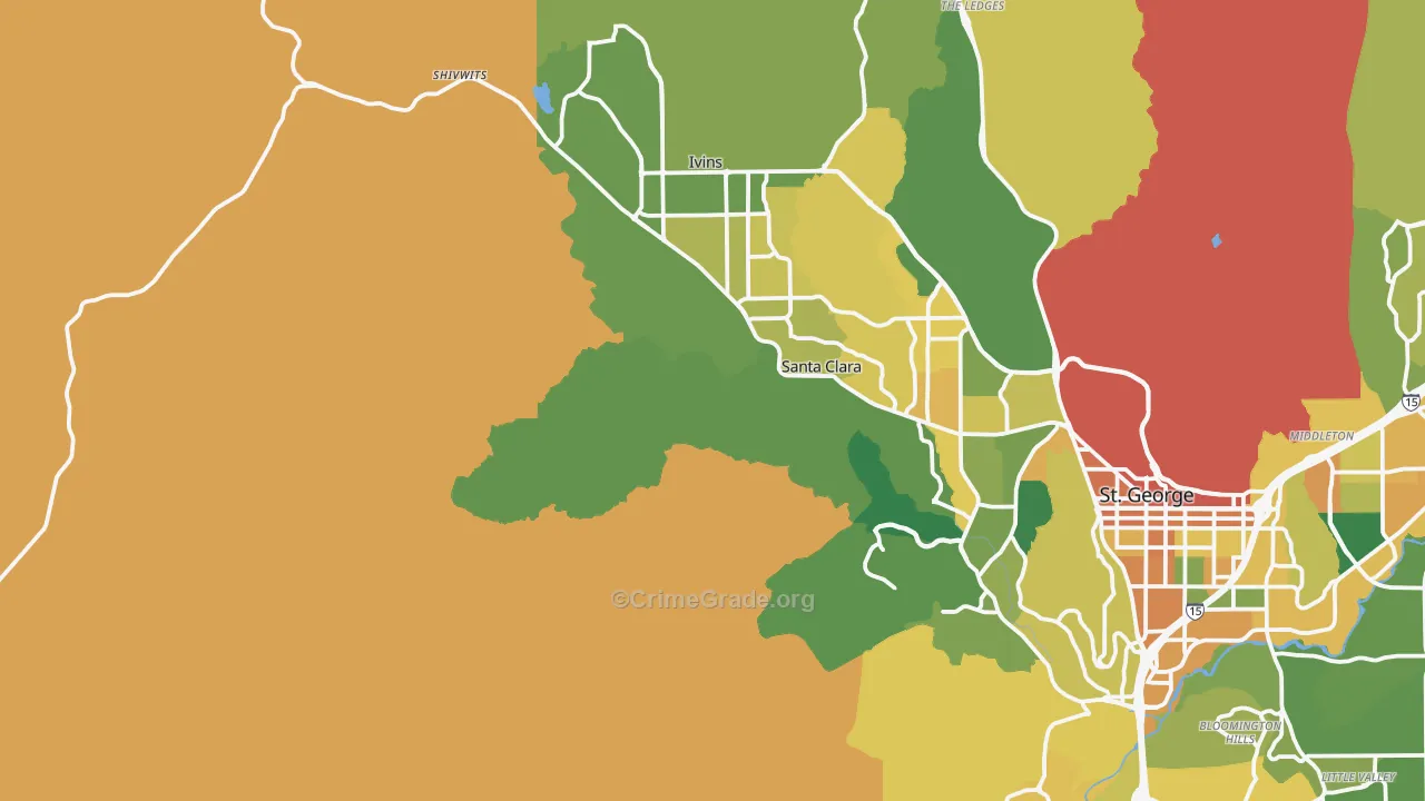 Shivwits, UT Map of Assault Rates