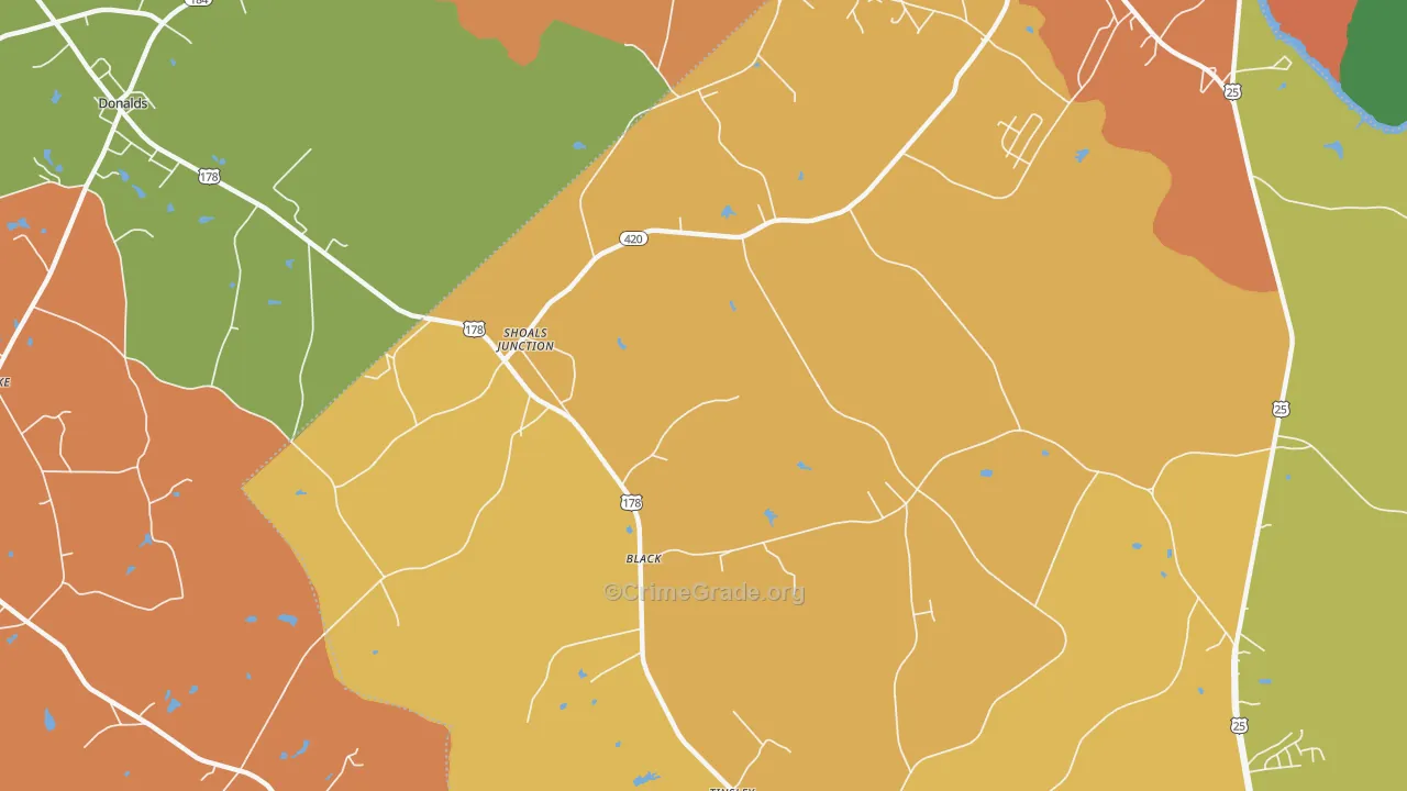 Shoals Junction, SC Map of Assault Rates