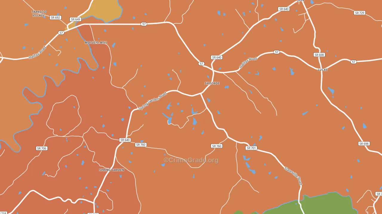 Shockoe, VA Map of Assault Rates