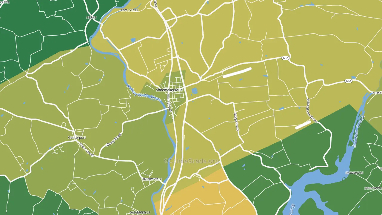 Shoemakersville, PA Map of Assault Rates