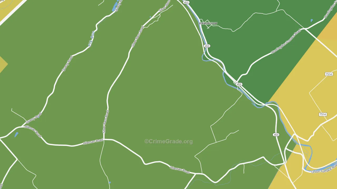 Shoenberger, PA Map of Assault Rates