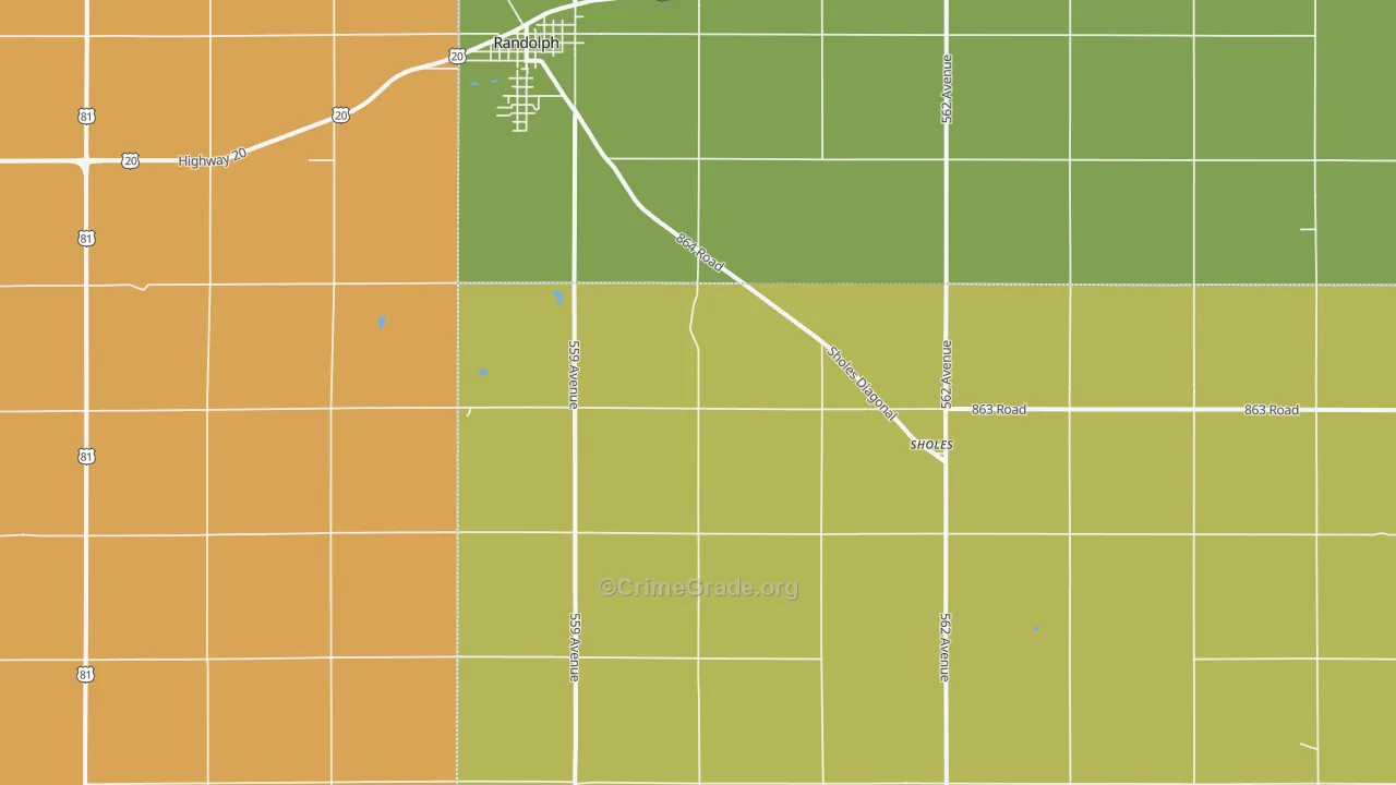Sholes, NE Map of Assault Rates