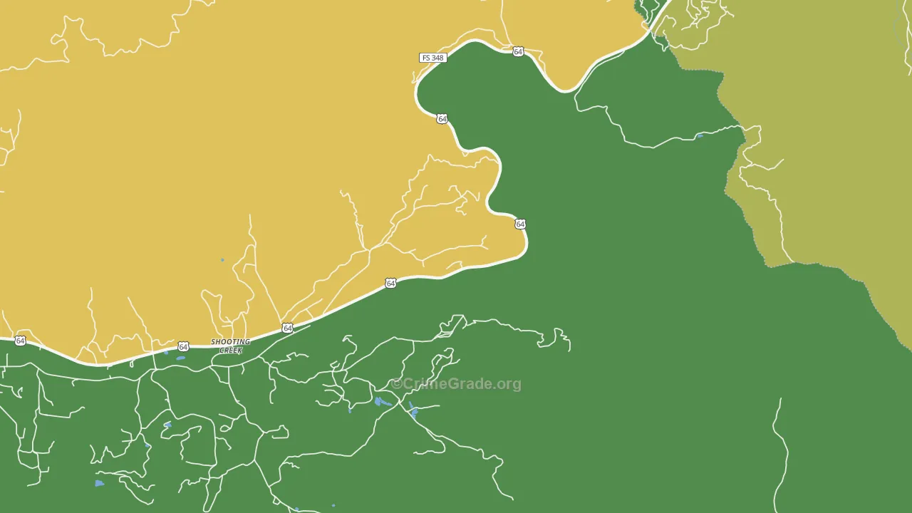 Shooting Creek, NC Map of Assault Rates