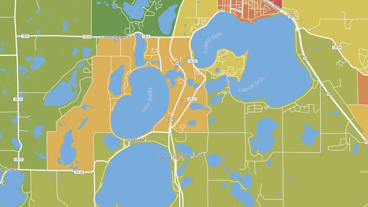Shoreham, MN Map of Assault Rates