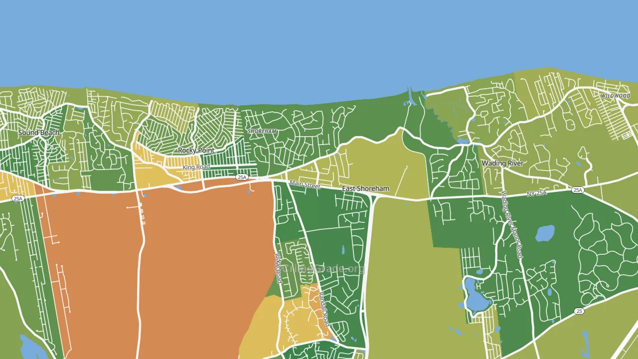 Shoreham, NY Map of Assault Rates