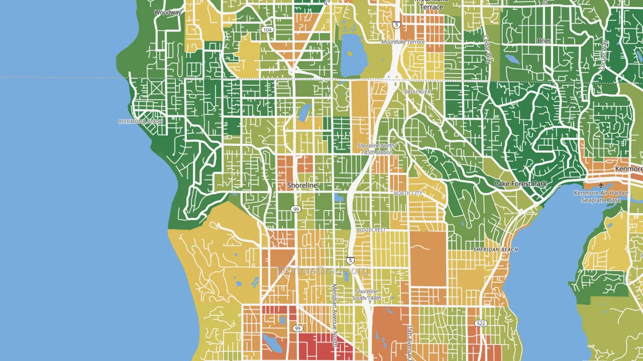 Shoreline, WA Map of Assault Rates