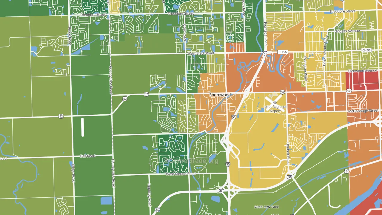 Shorewood, IL Map of Assault Rates
