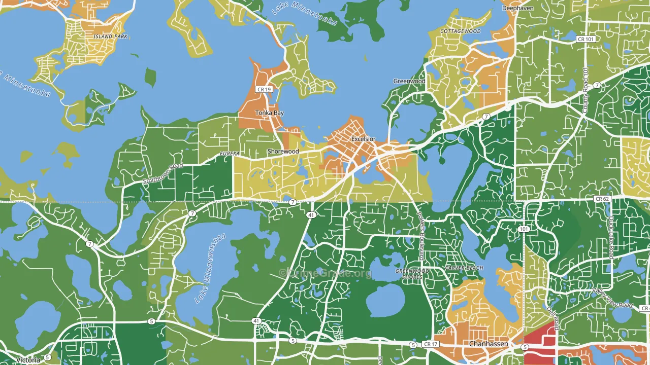 Shorewood, MN Map of Assault Rates
