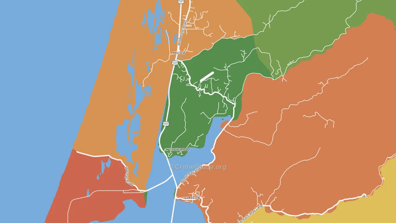 Shorewood, OR Map of Assault Rates