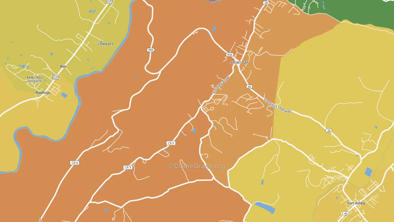 Short Gap, WV Map of Assault Rates