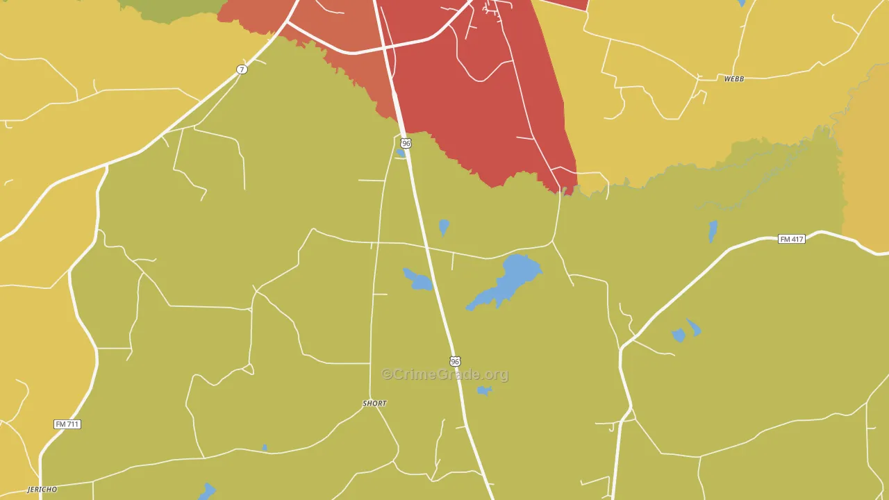 Short, TX Map of Assault Rates