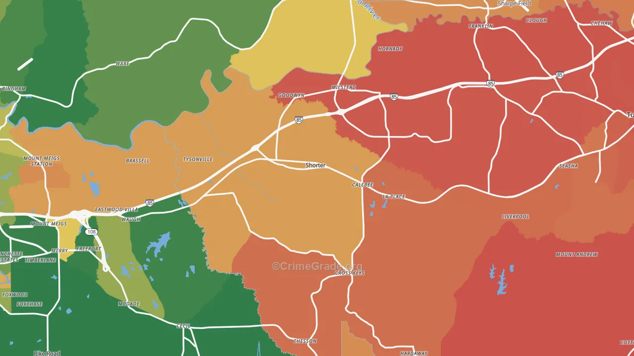Shorter, AL Map of Assault Rates