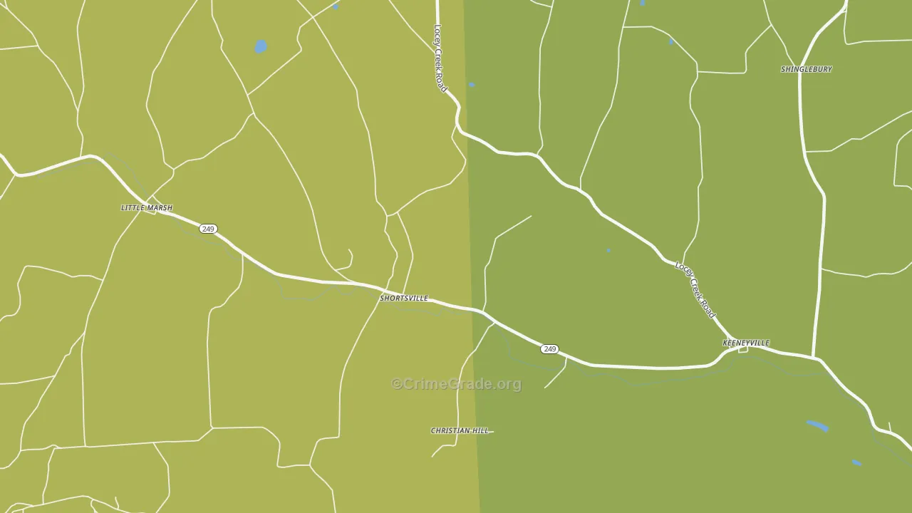 Shortsville, PA Map of Assault Rates