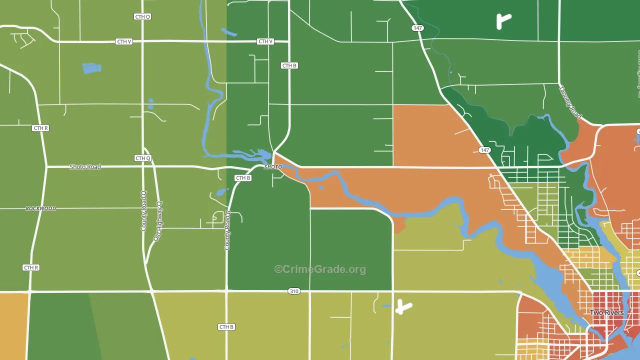 Shoto, WI Map of Assault Rates