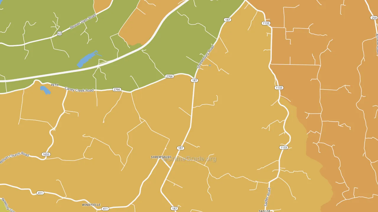 Shrewsbury, KY Map of Assault Rates