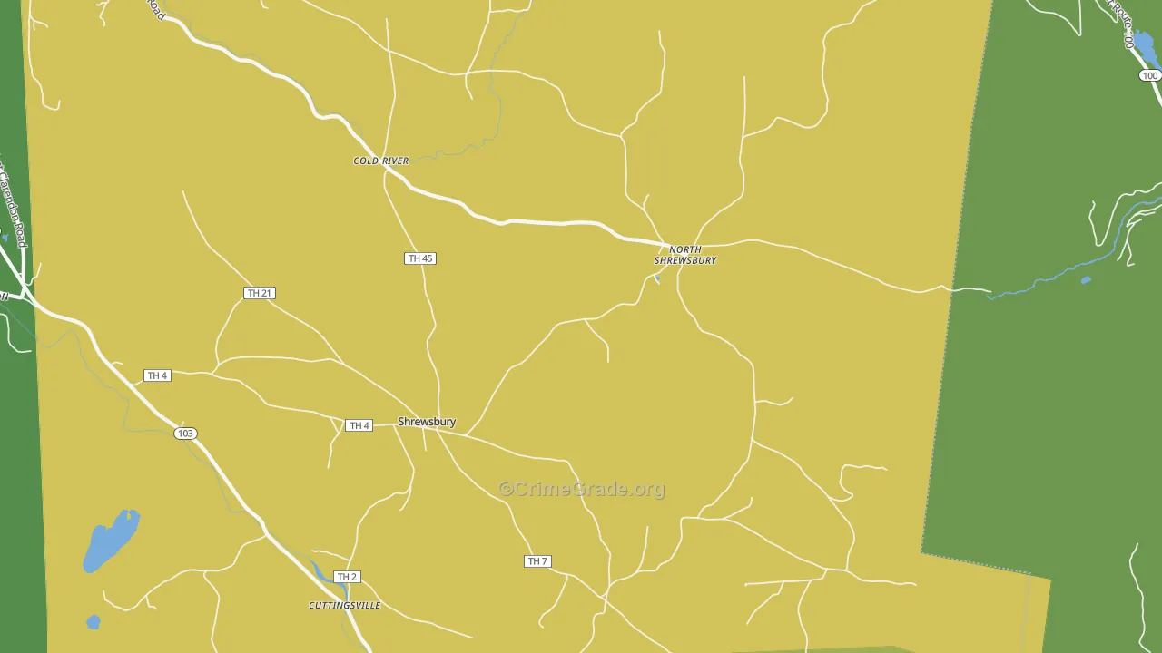 Shrewsbury, VT Map of Assault Rates