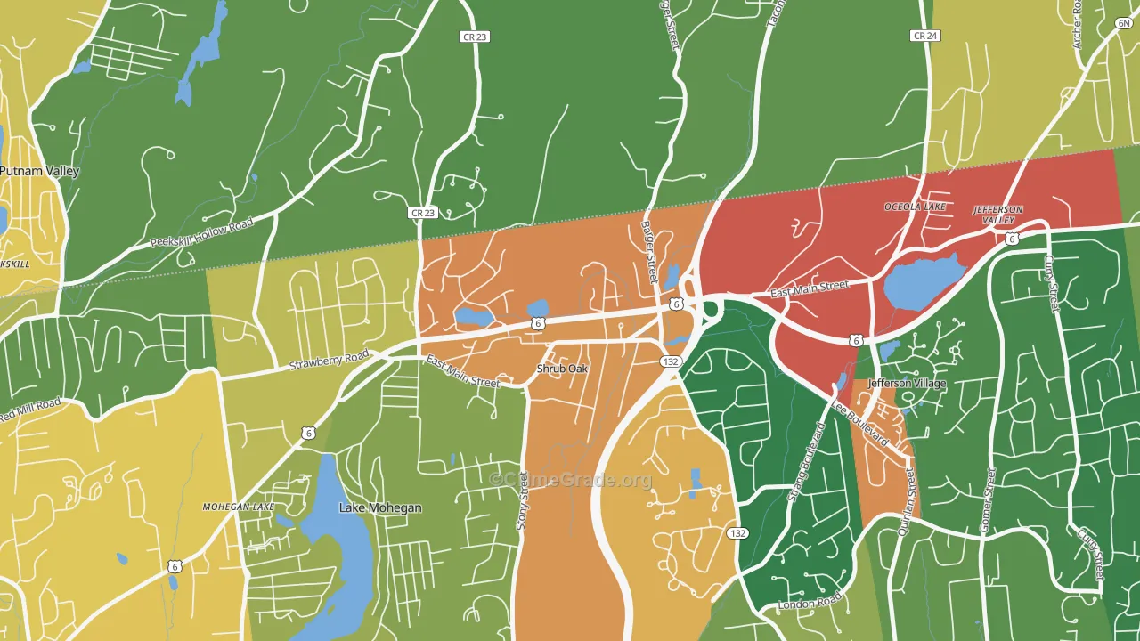 Shrub Oak, NY Map of Assault Rates