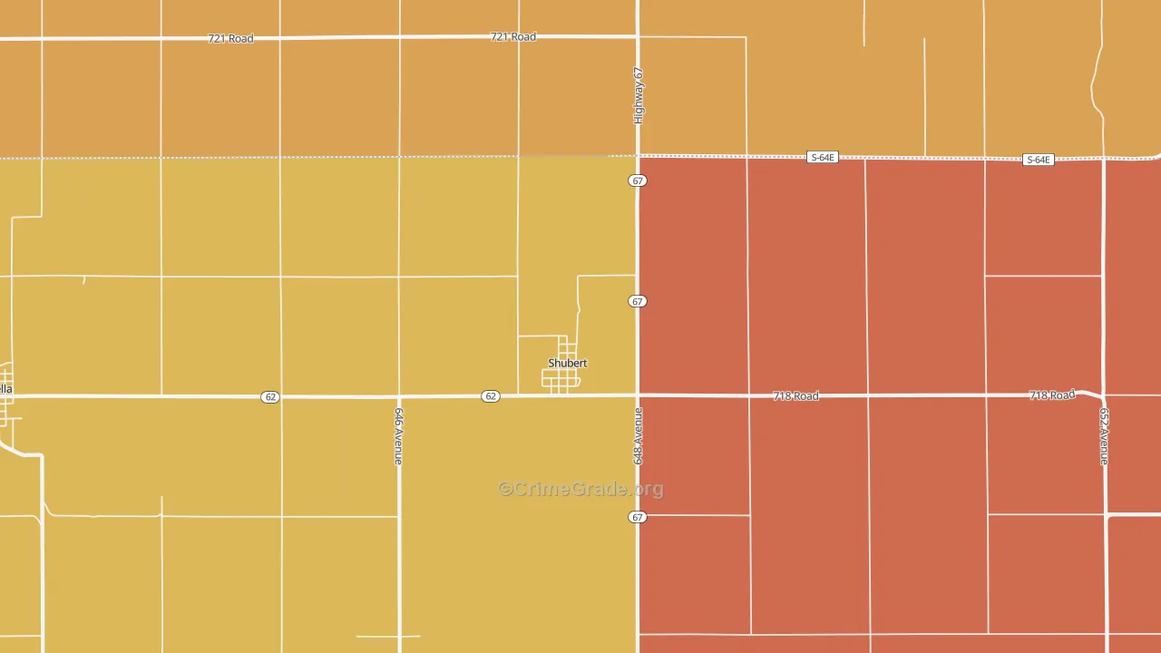 Shubert, NE Map of Assault Rates