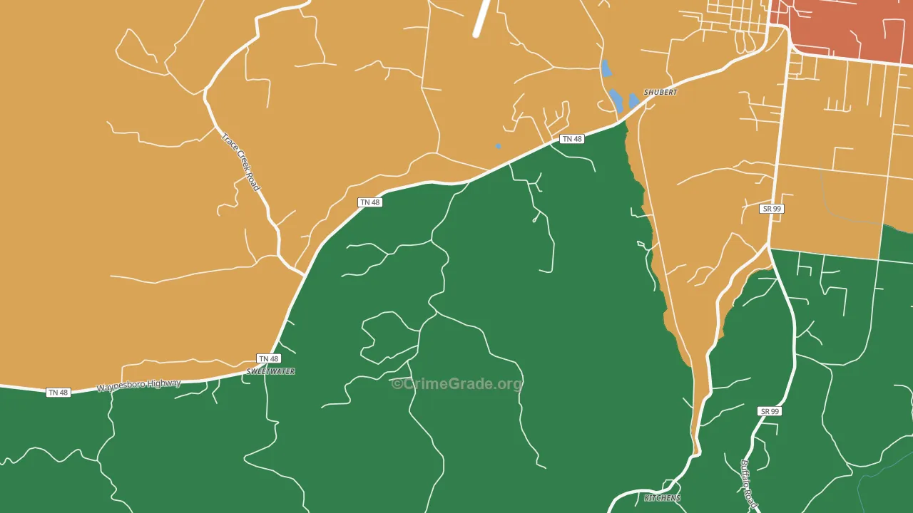 Shubert, TN Map of Assault Rates