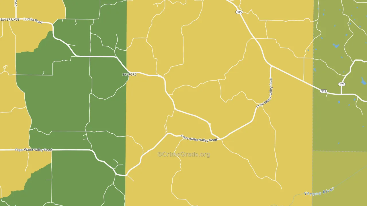 Shuford, MS Map of Assault Rates
