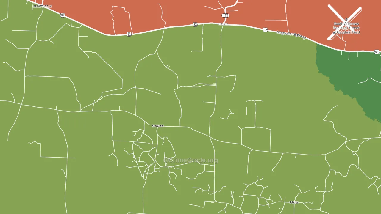 Shuler, AR Map of Assault Rates