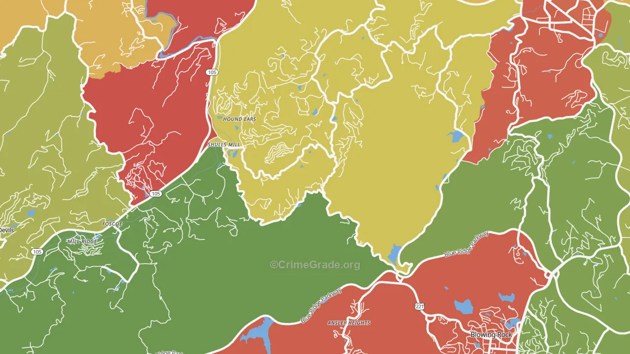 Shulls Mill, NC Map of Assault Rates