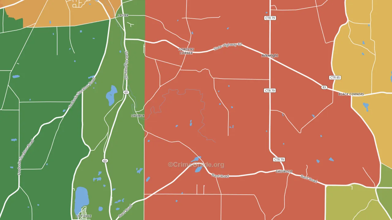 Shumla, NY Map of Assault Rates
