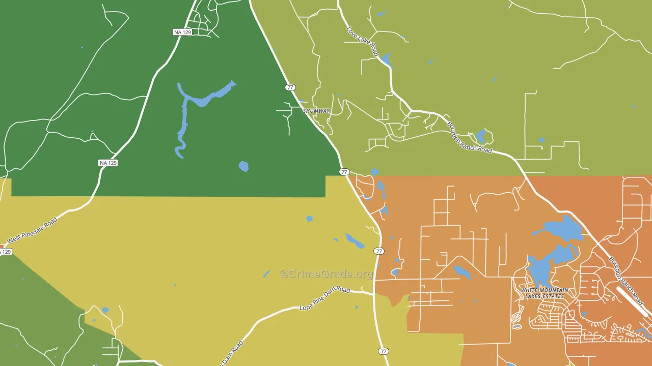 Shumway, AZ Map of Assault Rates