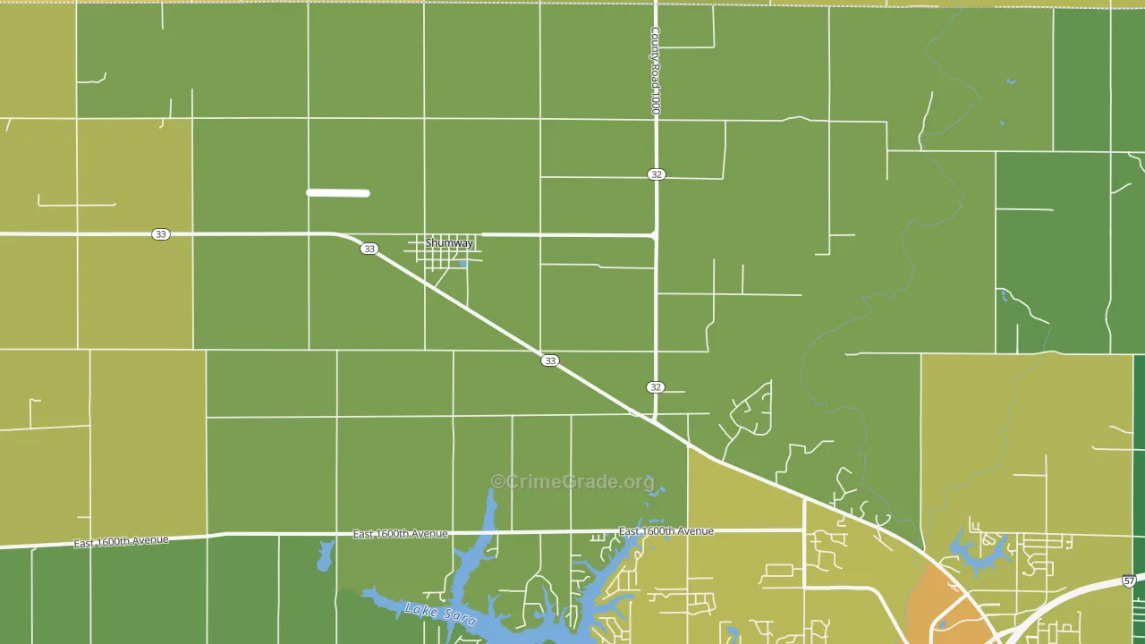 Shumway, IL Map of Assault Rates