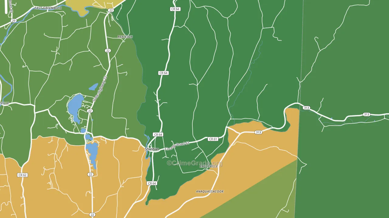 Shushan, NY Map of Assault Rates