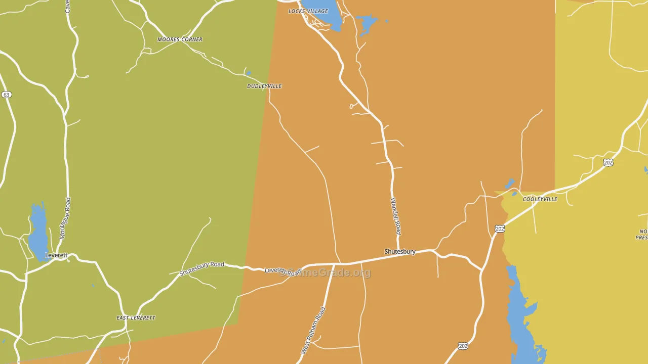 Shutesbury, MA Map of Assault Rates