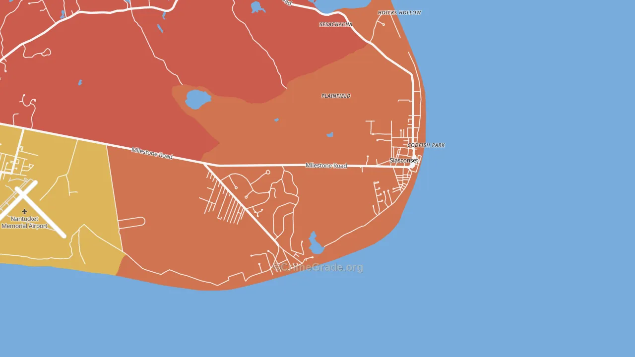 Siasconset, MA Map of Assault Rates