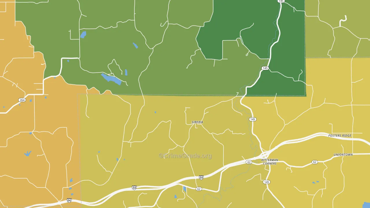 Siberia, IN Map of Assault Rates