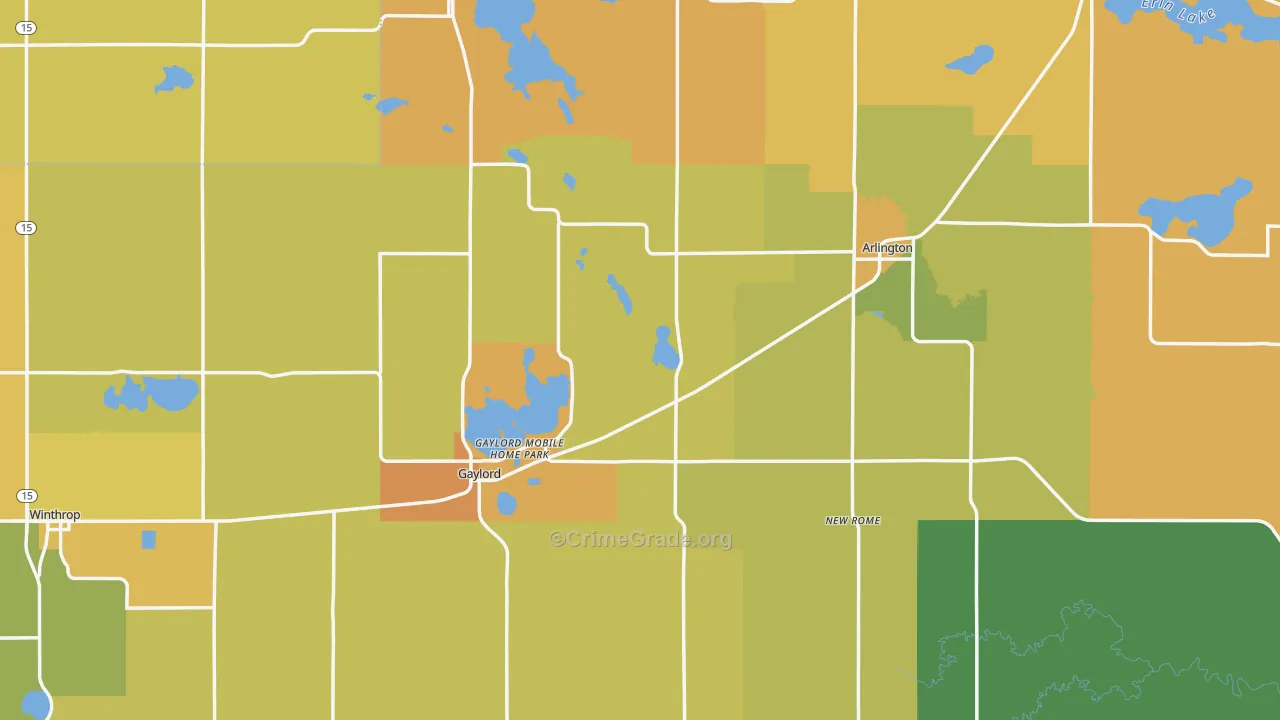 Sibley County, MN Map of Assault Rates