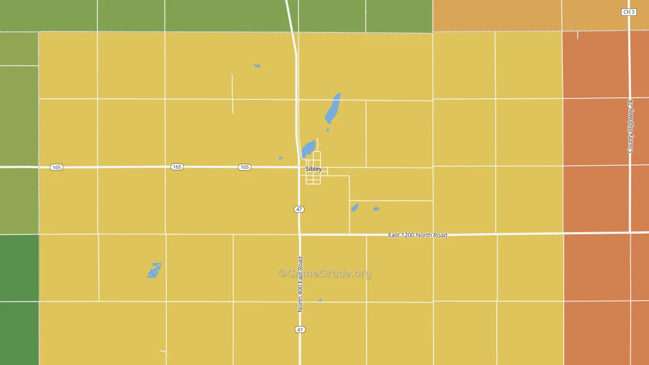 Sibley, IL Map of Assault Rates