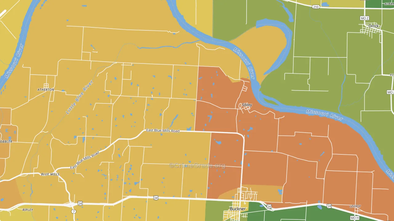Sibley, MO Map of Assault Rates