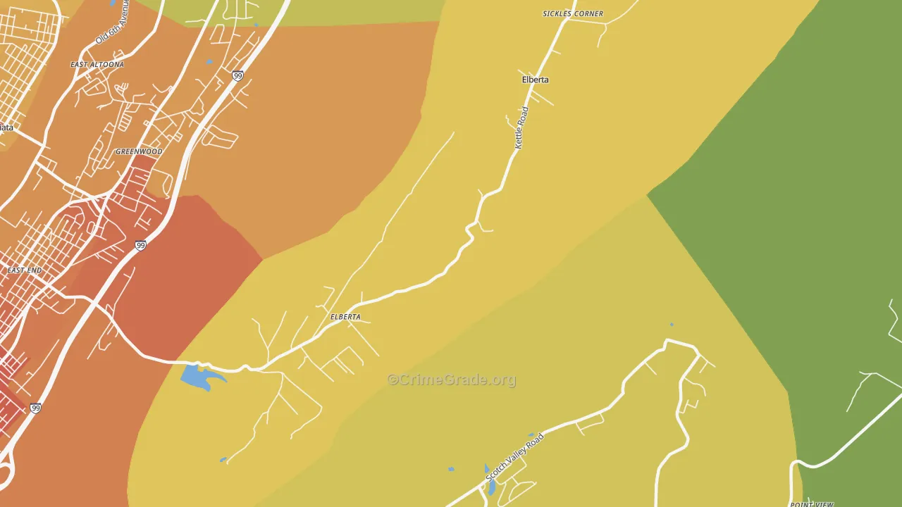 Sickles Corner, PA Map of Assault Rates