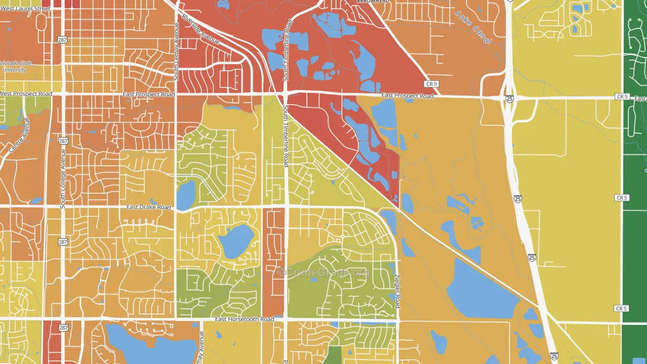 Side Hill, Fort Collins, CO Map of Assault Rates