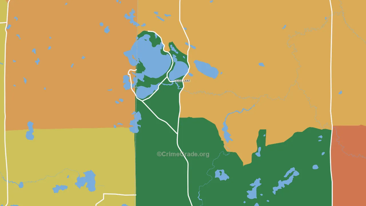 Side Lake, MN Map of Assault Rates