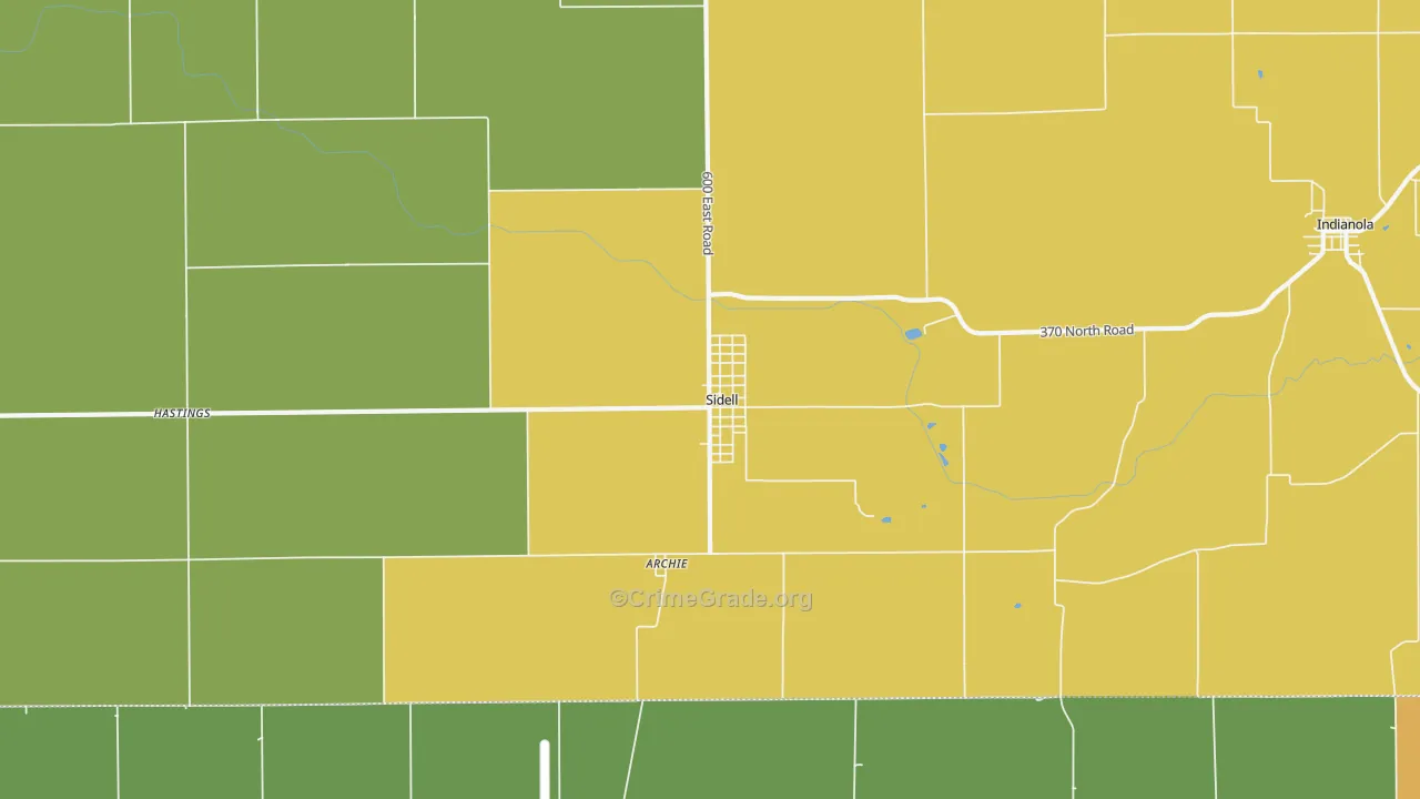 Sidell, IL Map of Assault Rates