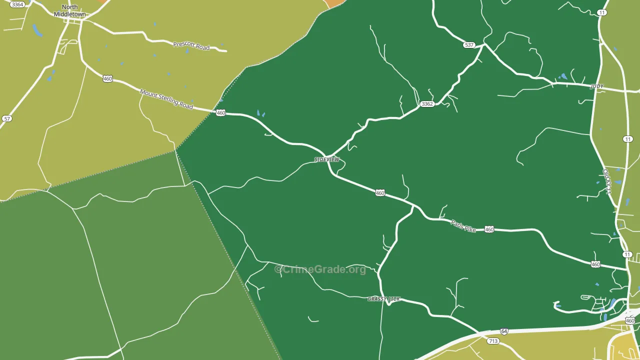Sideview, KY Map of Assault Rates
