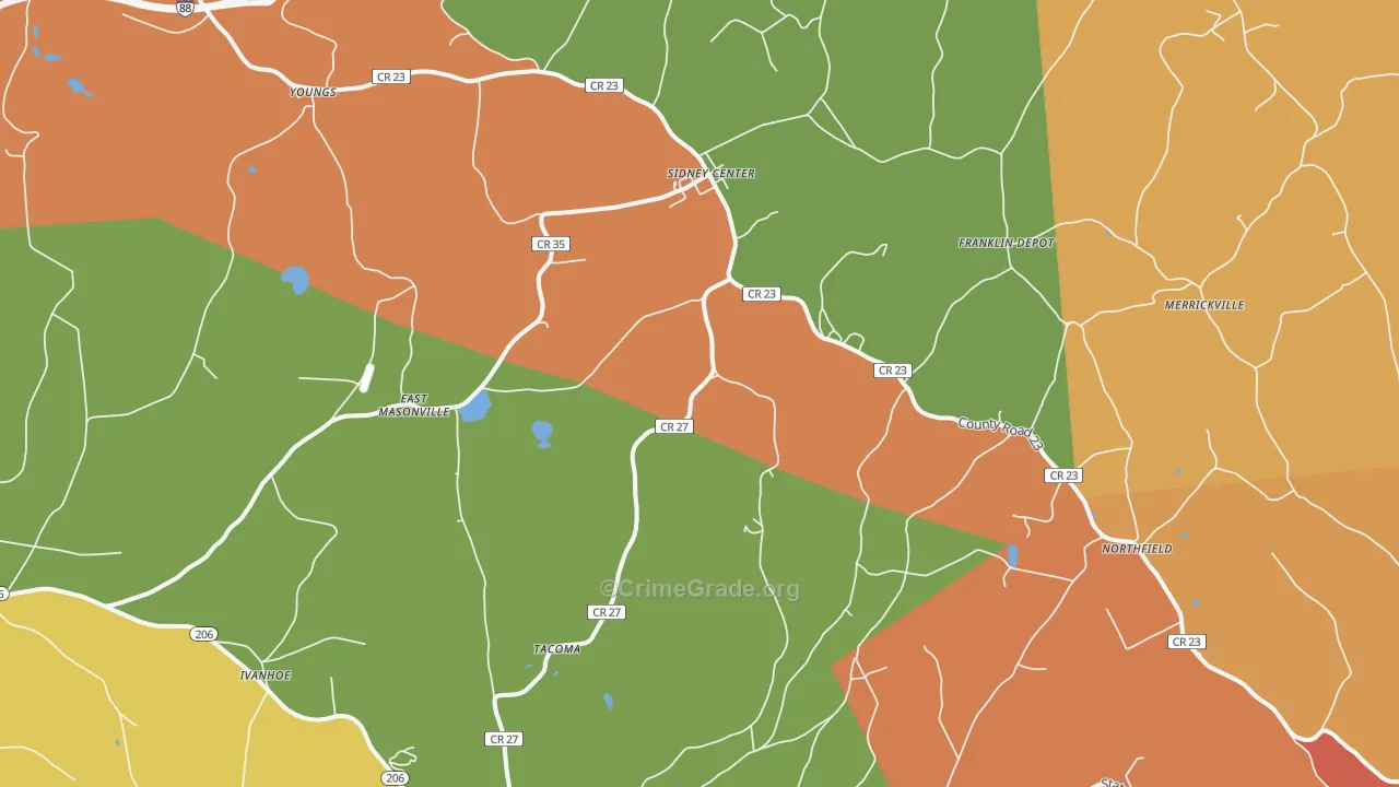 Sidney Center, NY Map of Assault Rates